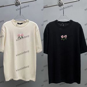 Xinxinbuy Hommes Designer Tee T-shirt 2024 Italie Chemise en tricot Floral Jacquard 1854 Coton à manches courtes Femmes Gris Noir Abricot XS-L