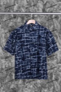 Xinxinbuy Men Designer T-shirt 2024 Italië Letter Jacquard Destroy Denim Fabric 1854 Sets Katelen met korte mouwen Wit zwart blauw S-2xl