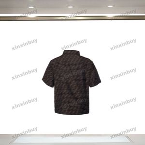 Xinxinbuy Men Designer Tee T-shirt 2024 Italie double lettre jacquard tissu roma tissu de denim