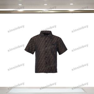 Xinxinbuy Men Designer Tee T-shirt 2024 Italie double lettre jacquard tissu rom de Denim tissu à manches courtes coton femmes noires bleu kaki xs-2xl