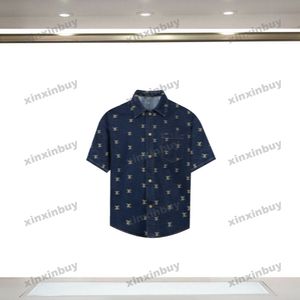 Xinxinbuy Men Designer T-shirt 2024 Italië Gold Letter Borduurwerk
