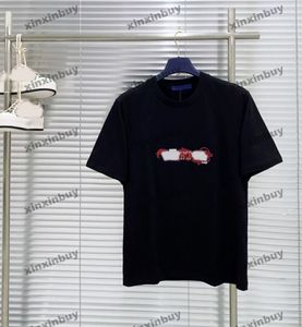 Xinxinbuy Men Designer Tee T-shirt 2024 Italie Dragon Lettre broderie à manches courtes Coton Femmes noir blanc bleu rouge S-4xl