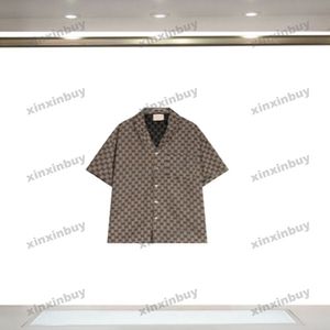 Xinxinbuy Men Designer Tee T-shirt 2024 Italie Double lettre Jacquard Tissu en tissu tricoté à manches courtes Coton Femmes