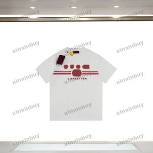 Xinxinbuy Men Designer Tee T-shirt 2024 Italie Stripe Gradient Letter Imprime