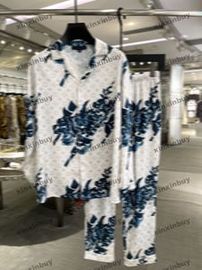 Xinxinbuy Men Designer Tee T-shirt 2024 Italie Flower Printing Silk Ensembles à manches courtes Coton Femmes Gris Brun noir S-3xl