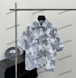 Xinxinbuy Men Designer T-shirt 2024 Italië Camouflage Katoen Kort Mouw Katoen vrouwen Grijs Zwart Blauw Wit S-2xl