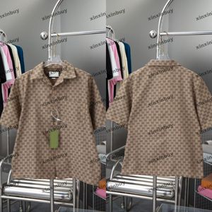 Xinxinbuy Men Designer Tee T-shirt 2024 Italie Double Letter Jacquard Fabric Denim Ensembles à manches courtes Coton Femmes