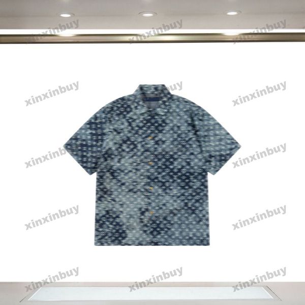 Xinxinbuy Hommes Designer Tee T-shirt 2024 Italie Tie Dye Chemises Lettre Impression Coton à manches courtes Femmes Gris Noir Abricot S-2XL