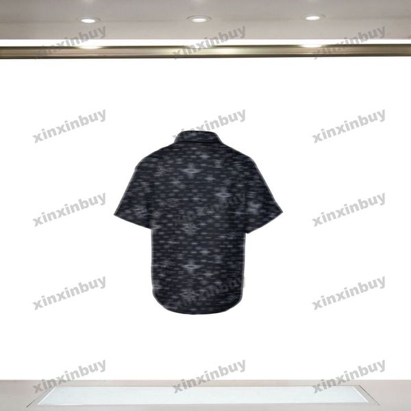 Xinxinbuy Men Designer Tee T-shirt 2024 Italie Full Sky Star Lettre Jacquard Denim Tabill