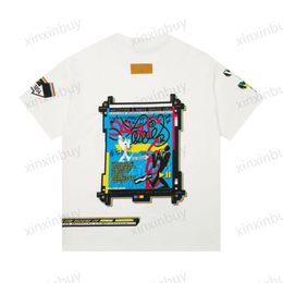 Xinxinbuy Men Designer T-shirt 23SS Band Print Kortjes Kortjes Katoen Women Wit Zwart Gray S-2xl