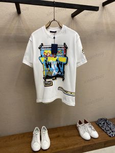 Xinxinbuy Mannen designer Tee t-shirt 23ss band Flip Letters print korte mouw katoen vrouwen wit zwart rood groen S-2XL