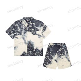 Xinxinbuy Mannen designer Tee t-shirt 23ss Denim tie dye shirts Print cashew bloem korte mouw katoen vrouwen wit zwart XS-2XL