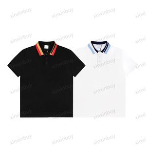 xinxinbuy Hommes designer Tee t-shirt 23ss Angleterre Lettre broderie col manches courtes coton femmes blanc noir kaki gris XS-2XL