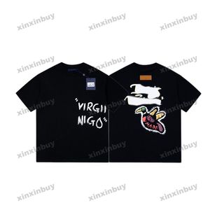 xinxinbuy Hommes designer Tee t-shirt 23ss Graffiti dos canard Imprimer motif manches courtes coton femmes blanc noir XS-L