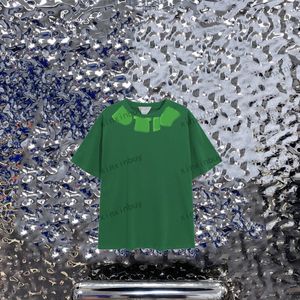 xinxinbuy Hommes designer Tee t-shirt 23ss Lettre peinte à la main imprimé manches courtes coton femmes Noir Blanc Gris vert M-2XL