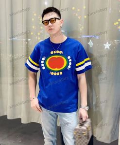xinxinbuy Men designer Tee t shirt 23ss Letter chest stripe short sleeve cotton women Black Green white blue XS-L