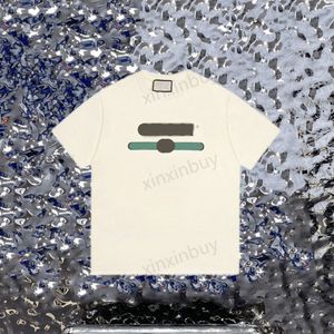 xinxinbuy Hommes designer Tee t-shirt 23ss Lettres rayures imprimé manches courtes coton femmes blanc noir rouge vert XS-L