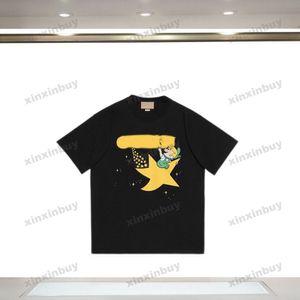 xinxinbuy Men designer Tee t shirt 23ss Love Star impressão infantil manga curta algodão feminino preto damasco XS-2XL