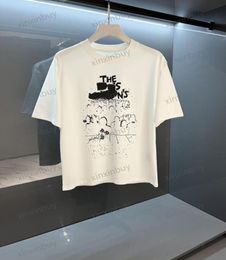 xinxinbuy Camiseta de diseñador para hombre 23ss Paris music concert 1954 Patrón de graffiti manga corta algodón mujer blanco negro gris SXL5128345
