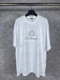 xinxinbuy Hommes designer Tee t-shirt 23ss paris lettres flèche Broderie imprimer manches courtes coton femmes noir blanc XS-L