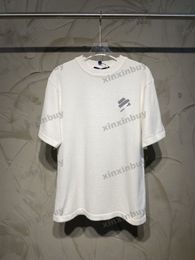 Xinxinbuy Men Designer Tee T-shirt 23SS Paris Pin Lettre broderie à manches courtes Coton Femmes Black Blanc XS-2xl