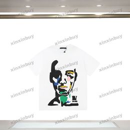 Xinxinbuy Mannen designer Tee t-shirt 23ss Parijs Portret olieverfschilderij korte mouw katoen vrouwen wit zwart S-2XL