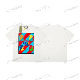 xinxinbuy Hommes designer Tee t-shirt 23ss paris Couleur lapin motif imprimé manches courtes coton femmes noir Beige vert blanc XS-L