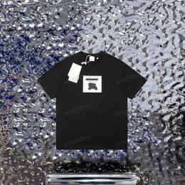 xinxinbuy Hommes designer Tee t-shirt 23ss Paris Angleterre lettres cheval imprimé manches courtes coton femmes blanc noir gris bleu S-2XL