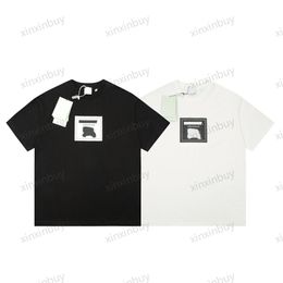 Xinxinbuy Camiseta de diseñador para hombre 23ss París Inglaterra letras estampado de caballos manga corta algodón mujer blanco negro XS-XL