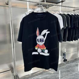 Xinxinbuy Men Designer T-shirt 23SS Paris Rabbit Letters Print Kort Mouw katoen vrouwen wit zwart beige xs-xl