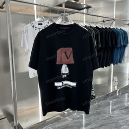 xinxinbuy Hommes designer Tee t-shirt 23ss Paris Doigt étiquette lettre imprimer manches courtes coton femmes blanc noir Beige XS-2XL