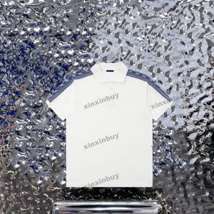 xinxinbuy Hommes designer Tee t-shirt 23ss Paris Épaule Ruban manches courtes coton femmes Noir Blanc bleu gris S-2XL
