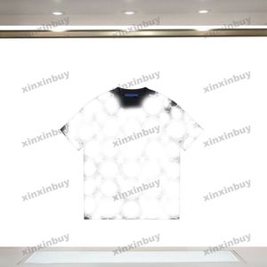 xinxinbuy Hommes designer Tee t-shirt 23ss Paris fleur lettre imprimé manches courtes coton femmes noir gris XS-2XL