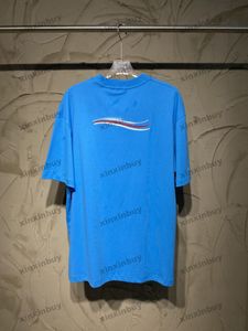 xinxinbuy Hommes designer Tee t-shirt 23ss Paris Lettre broderie manches courtes coton femmes Noir rouge bleu gris surdimensionné XS-L