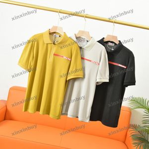 xinxinbuy Camiseta de diseñador para hombre 23ss Paris Red Label Carta impresa manga corta algodón mujer Negro blanco azul amarillo M-5XL