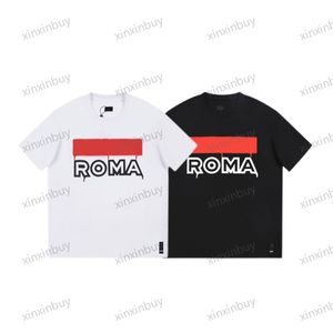 Xinxinbuy Hommes Designer Tee t-shirt 23ss Paris roma motif manches courtes coton femmes blanc noir gris XS-2XL