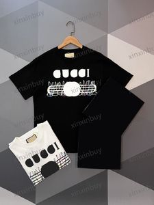 xinxinbuy Hombres diseñador Camiseta camiseta 23ss París Color conejo letra estampado manga corta algodón mujer blanco negro caqui albaricoque S-2XL