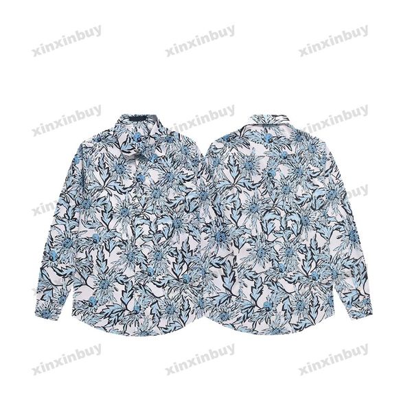 xinxinbuy Hommes designer Tee t-shirt 23ss Paris fleurs plantes motif imprimé manches courtes coton femmes Noir Blanc bleu jaune S-2XL