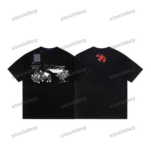 Xinxinbuy Hommes Designer Tee t-shirt 23ss Paris Peace Dove impression coton à manches courtes femmes Noir bleu gris vert XS-L