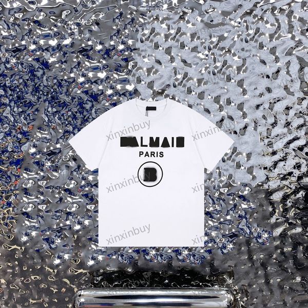 xinxinbuy Hommes designer Tee t-shirt 23ss Paris grandes lettres motif imprimé manches courtes coton femmes blanc noir XS-L