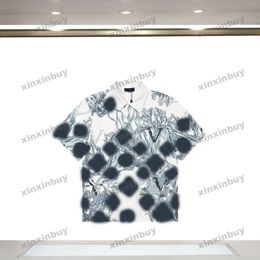 Xinxinbuy Mannen designer Tee t-shirt 23ss zeewier koraal Brief print Strand Vakantie korte mouw katoen vrouwen zwart blauw M-2XL