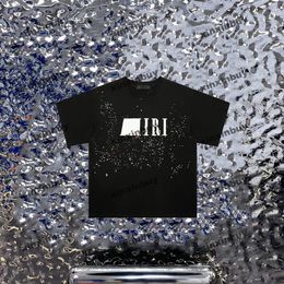 Xinxinbuy Hommes Designer Tee T-shirt 23SS Starry Sky Splash Ink Imprimer Coton à manches courtes Femmes Noir Blanc Rouge S-3XL