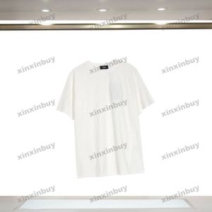 Xinxinbuy Hommes Designer Tee T-shirt 23SS Tissu de velours Double lettre Jacquard Coton à manches courtes Femmes Noir Jaune Blanc Marron XS-2XL