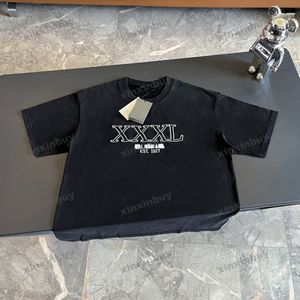 Xinxinbuy Men Designer T-shirt 23SS XXXL Letter Fabric Jacquard Letter Korte mouw Katoen vrouwen Zwart wit blauw rood XS-2xl