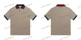 Xinxinbuy Hommes Designer Tee T-shirt 24ss Polo Double lettre broderie poche à manches courtes coton femmes Noir XS-L