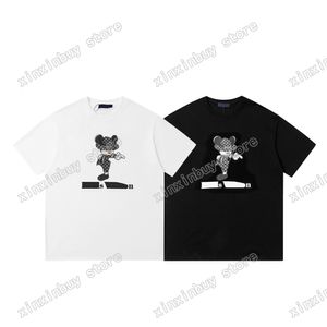 Xinxinbuy Hommes designer Tee t-shirt Fleur musicale Souris imprimer manches courtes coton femmes vert noir blanc rouge XS-L