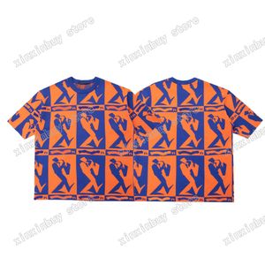 xinxinbuy Hommes designer Tee t-shirt Tricoté Paris lettres musiciens jacquard manches courtes coton femmes blanc bleu orange XS-L