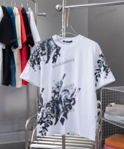 Xinxinbuy Hommes Designer Tee T-shirt Lettre Tissu Jacquard Impression à manches courtes Coton Femmes Noir Blanc Bleu Gris Rouge XS-2XL