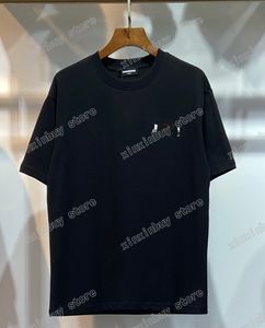 xinxinbuy Hommes designer Tee t-shirt Paris Sea Wave lettres Broderie jacquard manches courtes coton femmes blanc noir gris XS-2XL