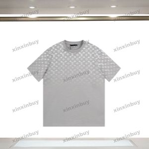 Xinxinbuy Hommes Designer Tee t-shirt Paris Lettre dégradé impression coton à manches courtes femmes Noir blanc bleu gris S-XL